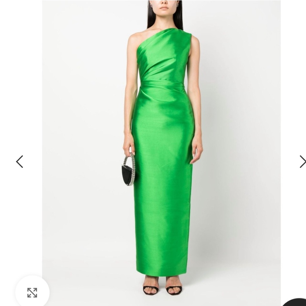 Solace London Green One Shoulder Dress